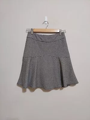 REVIEW Houndstooth Print Lined Flare Skirt - Size 6 • $25