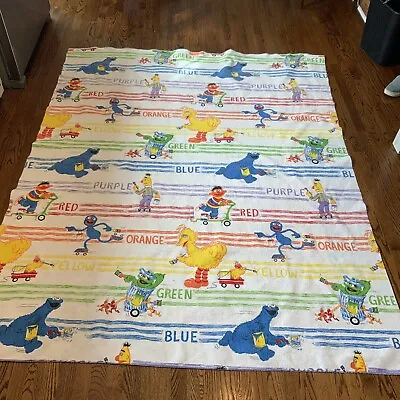 Chatham 1980's Sesame Street Colors Twin Blanket Muppets Made In USA EUC • £24.95