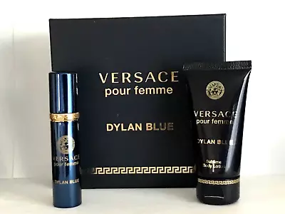 2-pcs VERSACE DYLAN BLUE WOMEN GIFT SET: ATOMIZER  10ml And BODY LOTION 50ml NIB • $35.95