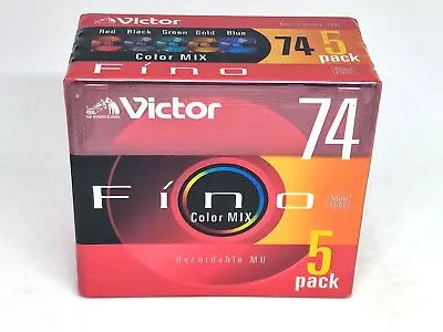 VICTOR FINO  MD 74 5PACK  Blank MINI DISC (Sealed) NOS! • $54.99