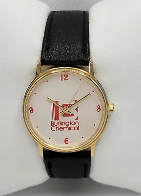 Mens Vintage Burlington Chemical Advertising Manual Wind Up Analog Watch F6 • $49.99