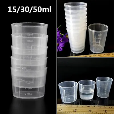 15ml/50ml MEDICINE MEASURING CUPS  Disposable Liquid Measure Pot Container • £6.76