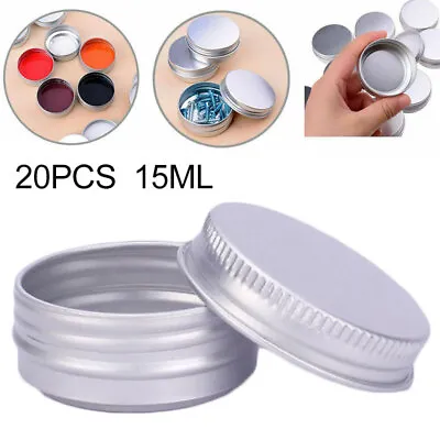 20x 15ml Empty Aluminium Bottle Makeup Cosmetic Storage Pot Jar Tin Container UK • £7.99