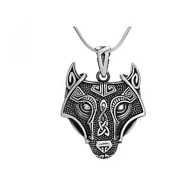 Mens Tribal Wolf Pendant Necklace 925 Sterling Silver Pendant For Men Boy Girls • $47.99