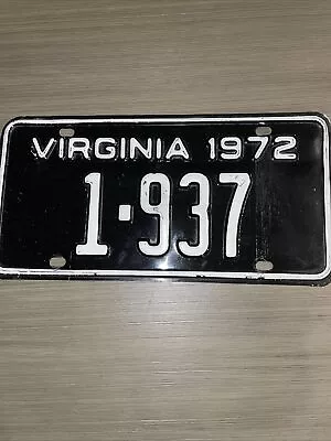 1972 Virginia Possibly MOTORCYCLE LICENSE PLATE 1-937 • $29.99