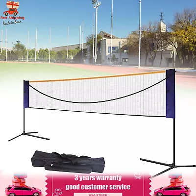 Portable 20ft Badminton Net Indoor Outdoor Volleyball Training Court Sports Tool • $54.15