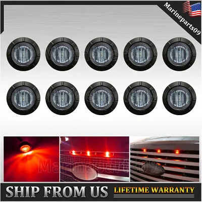 10x Smoked Front Bumper Red LED Grill Grille Lights • $11.97