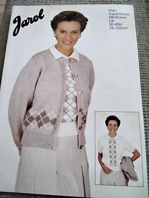 £1.09 • Buy Jarol Knitting Pattern E561 Lady's Fair-Isle Twin Set. Double Knit. 30-40  Chest