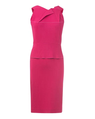 $1035 • Buy Pre Loved Roland Mouret  Draped Crepe Midi Dress Pink Women UK10 Pink
