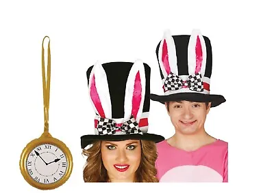 £13.95 • Buy Adult Mad Hatter Top Hat Men Ladies Rabbit Alice Fairytale Fancy Dress Accessory
