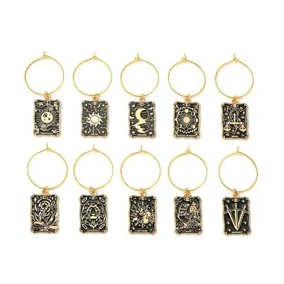 50x Enamel Tarot Charms Pendants With Wine Glass Rings For Jewelry Crafts Making • $20.09