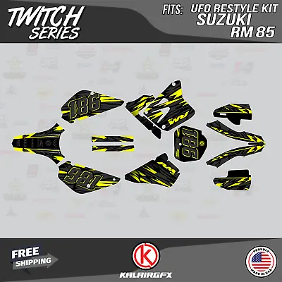 $54.99 • Buy Graphics Kit For Suzuki RM85 (2001-2023) UFO RESTYLE TWITCH-Yellow