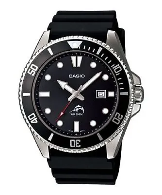 Casio MDV106-1AV DuroMen's Black Resin Watch 200 Meter WR Anti-Reverse Bezel • $52.45