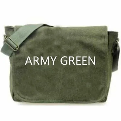 Men Casual Messenger Shoulder Bag Rucksack Canvas Haversack Military Retro Bag • £17.99