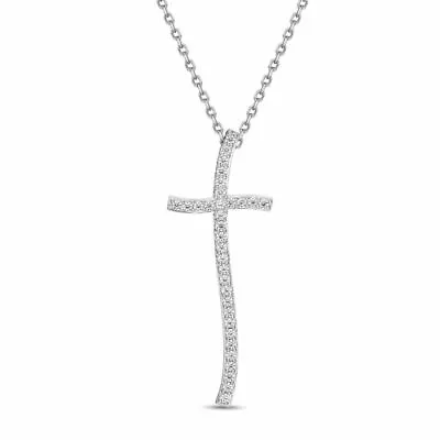 Wavy Infinity Cross Necklace Pendant Women Jewelry 925 Sterling Silver Cross • $8.99