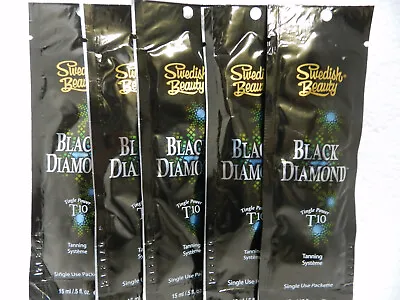 $24.95 • Buy 5 Packets Packs Black Diamond T10 Hot Tingle Tanning Lotion By Swedish Beauty