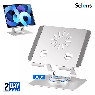 360° Swivel Tablet Desk Stand Aluminum Holder Desktop Folding Foldable For IPad • £10.99