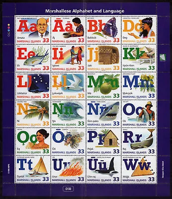 ZAYIX Marshall Islands 668 MNH Marshallese Alphabet Language 092723SL09M • $12.80