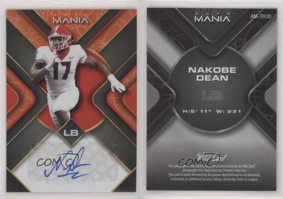 $16.35 • Buy 2022 Mania Triangle Scribbles Orange Rainbow Nakobe Dean #AM-TH30 Rookie Auto RC