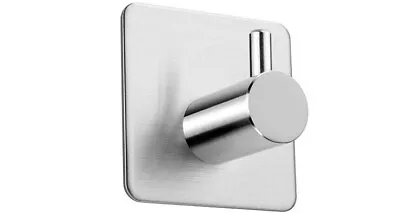 £4.95 • Buy Silver Towel Holder 1 Hook Self Adhesive 3M Sticky Hooks Stainless Steel Chrome