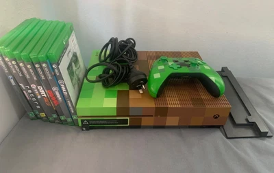 $330 • Buy Xbox One S Minecraft Limited Edition Console +8-10 Games 1 Controller