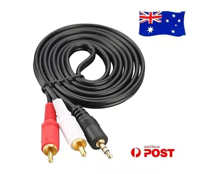 New Aux 3.5mm Plug Male To 2RCA Stereo Audio Cable Lead For IPod IPhone IPad 3M • $10.46