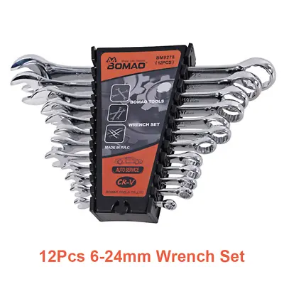 12-Piece 12-Point Combination Wrench Set (6-24mm) With Organizer Rack US • $21.99