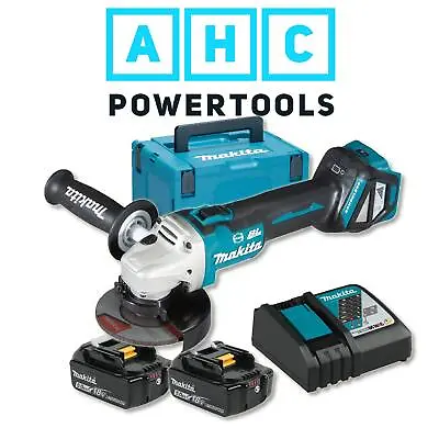 Makita DGA463RTJ 18v Cordless Brushless 115mm Angle Grinder 2 X Batteries & Case • £319.95