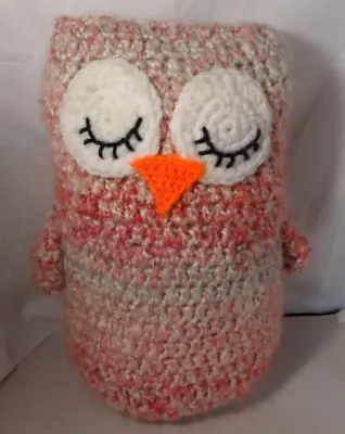 Handmade Crocheted Owl Pillow Plush 12  Soft Yarn Accent Throw • $11.19
