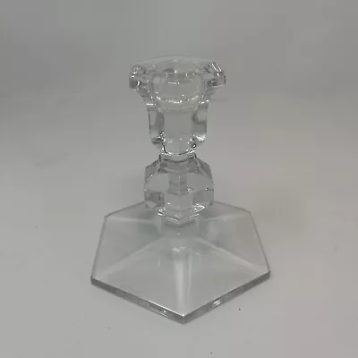 Val St. Lambert Crystal  Gardenia  Candlestick - 5  Tall • $17.99