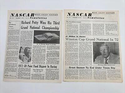 1971 NASCAR Newsletter Lot Of 2 News Bureau Vintage Racing Memorabilia • $9.99