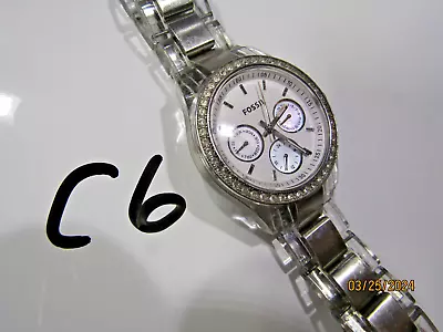 Fossil Rhineston. Keeps Time Womens Watch. Wear It Or Sale It New Battery #C6 • $0.99