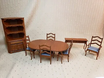 Artisan Miniature Dollhouse Complete Dining Room Furniture Set • $94