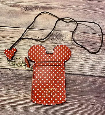 Charminer Happy Dream Minnie Mouse Ears Red Polka Dot Lanyard ID Holder Travel • $9.99