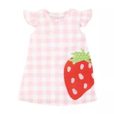 Mud Pie Toddler Girl Strawberry  T-Shirt Dress Size Med ( 2T-3T )NEW • $21.95