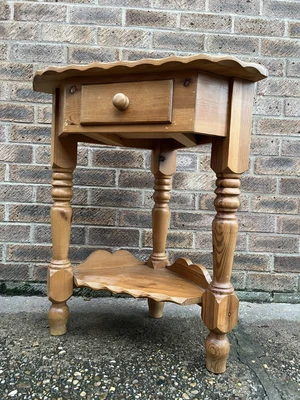 £129.99 • Buy Vintage Pine Cabinet Corner Unit Side Table Bevel  Free Standing Console Hall