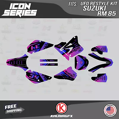 Graphics Kit For Suzuki RM85 (2001-2023) UFO Restyle Icon-Magenta • $60.99