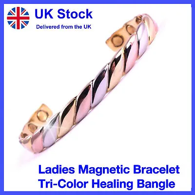 Ladies Magnetic Health Bracelet Copper Healing Bangle Arthritis Pain Relief Cure • £7.99
