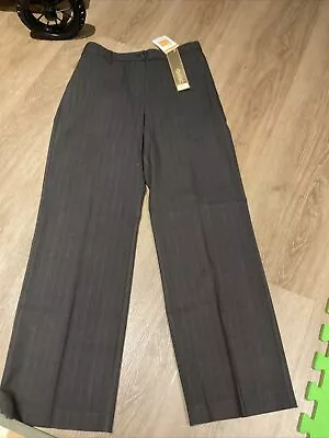 M&S Classic Cut Smart Strip Trousers Size 10 Short  • £12.99