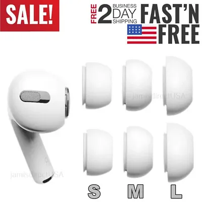 For Apple Airpods Pro NEW Silicon Ear Tips Replacement Cover S/M/L White 3 Pairs • $4.75