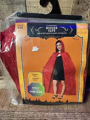 NWT Red Crushed Velour Velvet Hooded Cloak Witch Wizard Costume Vampire Cape • $5