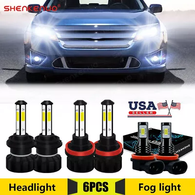 For Ford Fusion 2006 2007-2015 2016 6X LED Headlight Hi Lo Fog Light Bulbs Set • $37.41