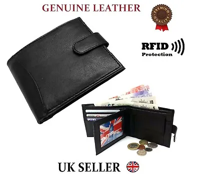 £5.95 • Buy Designer Mens Leather Wallet RFID SAFE Contactless Card Blocking ID Protection