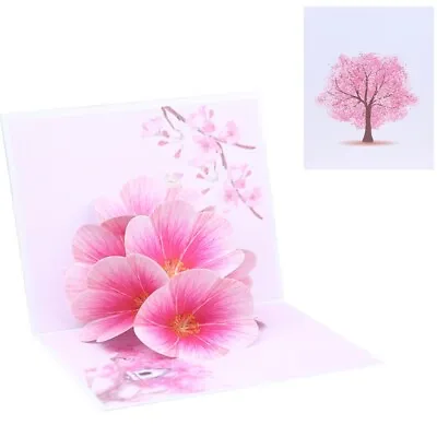 3D For Up Peach Blossom Greeting Card Baby Shower Birthday Party Invitation • £4.67