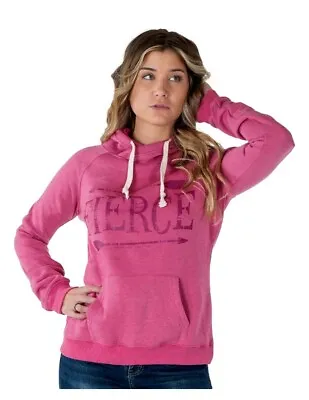 Cowgirl Tuff Western Sweatshirt Womens Fierce Hooded Fuchsia SIG2001 • $59.94