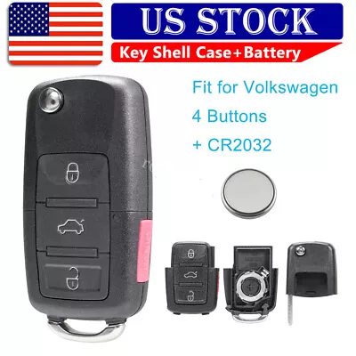 Key Fob Shell Case For Volkswagen VW GTI Jetta Eos Golf Beetle MK4 MK5 + Battery • $9.88