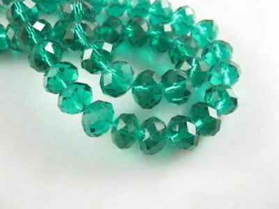 Jewelry Faceted 185 Pieces 4*6mm Crystal Faceted Loose Pearls Peacock Green  • £0.99