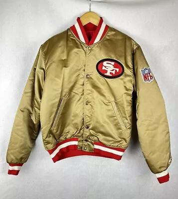 Vintage San Francisco 49ers Pro Line By Starter NFL Gold Jacket MEDIUM Satin • $295