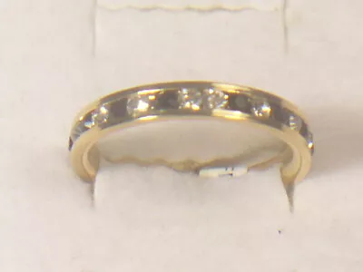 Sz's 89 18kt Gold Plated  With  Black & Clear Swarovski Crystals Band Ring 006 • $6.95