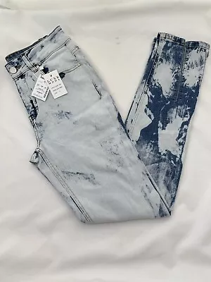 Luxe Moda Split Hem Skinny Jeans Tie Dye NWT Women's Sz 4 • £48.65